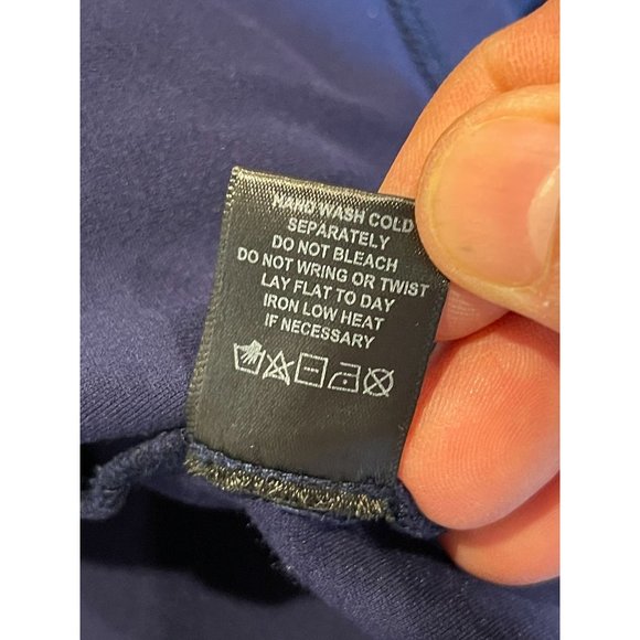 SABIE Women's Sheath Midi Dress Draped Ruffle V Neck Long Sleeve Blue Size Large - Picture 9 of 9